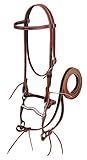 Weaver Leather Latigo Leather Browband Bridle with Single Cheek Buckle Burgundy, Horse