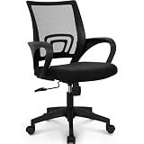 NEO CHAIR Office Desk Computer Chair Ergonomic Mesh Gaming Cushion Seat with Comfy Lumbar Mid Back Support Adjustable Height Swivel Rolling Wheels for Home Task (Mesh Black)