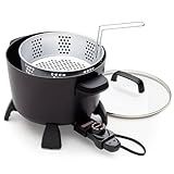 Presto 8-Quart Big Kettle, Steamer and Deep Fryer Multi-Cooker, Black