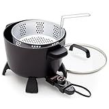 Presto 8-Quart Big Kettle, Steamer and Deep Fryer Multi-Cooker, Black