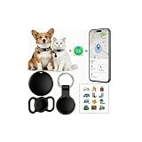 GPS Tracker for Dogs/Cat（2026 MFi Certified - Long Standby）Smart Collar with Real-Time Location - Pet Location Tracker with Holder, No Monthly Fee/No SIM Card,Works with iOS Find My,Ultra-Slim,IP68-W