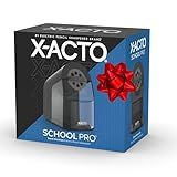 X-ACTO Pencil Sharpener, School Pro Electric Pencil Sharpener, With Six Size Dial, XL Shavings Bin, Black, 1 Count - Heavy Duty, Teacher and School Supplies
