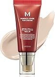 MISSHA M Perfect Cover BB Cream No.21 Light Beige - Light with Cool Undertone SPF 42 PA +++1.69 Fl Oz - Tinted Moisturizer for face with SPF