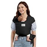 Shiaon Baby Wrap Carrier, Baby Carrier Wrap Newborn(7-35lbs), Cotton Baby Sling Carriers Wearing Wrap Hands Free, Cozy Newborn Wrap One Size Fits All, Black