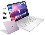 HP 14" Laptop Computer for 2026 Student Business Productivity, MS Office & Win 11 Pro, Copilot AI, Intel 4-Core CPU, 4GB DDR5 RAM, 628GB Storage (128GB UFS+500GB Ext), Wi-Fi 6, HubxcelAddon, Lavender