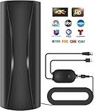 3600+ Miles Range TV Antenna,2026 Digital TV Antenna Indoor Outdoor with Strongest Amplifier, 360°Reception HDTV Antenna for Local Channels for Smart TV and Old TVs-38ft Coax Cable-Support 8K 4K 1080p