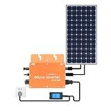 800W Solar Power Inverter, Solar Grid Tie Micro Inverter Mppt with LCD Display, MPPT DC 22-50V Input AC 120V (90-140VAC)&230V (170-260VAC) Output for Solar Panel (Gold)