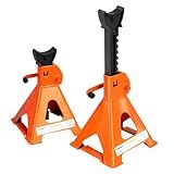 Donext Jack Stands 3 Ton (6,500 lb) Capacity Steel, 1 Pair Orange Lifting Stand Adjustable Jack Stands