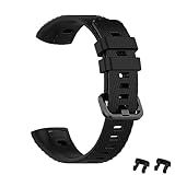 INF Watch Band for Huawei Band 3/3 Pro/4 Pro, Soft TPU Wrist Strap for Women/Men, Adjustable Breathable Sport Replacement Band with Metal Clasp(Black)