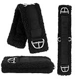 NVAAV Western Cinch Horse Girth 28" - Soft 33mm Thick Fleece Padding & Non-Slip Nylon Webbing with Stainless Steel Buckles - Comfortable, Durable, and Easy to Install for Western Saddles (Black)