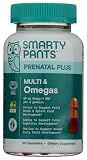 SmartyPants Prenatal Multivitamin Gummies with Omega 3 DHA/EPA, Methylfolate, Biotin, Vitamins D3, C, B12, B6, A, K, and Zinc, Gluten Free, Clean Label, Two Fruit Flavors, 90 Gummies (30 Day Supply)