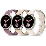 EverAct 3 Pack Silicone Bands Compatible with Garmin Vivoactive 5 Watch Band/Vivoactive 6/3/3 Music, 20mm Soft Sport Strap Replacement for Venu Sq 2/Venu/Venu Sq & Forerunner 55/165/245/645, Small