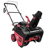 PowerSmart Snow Blower Gas Powered 21-Inch Single-Stage 212cc Engine with Recoil Start, Compact Lightweight Design