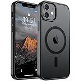 SUPFINE Magnetic for iPhone 12 Case/iPhone 12 Pro Case (Compatible with MagSafe)(Military Grade Drop Protection) Slim Translucent Matte Shockproof with Anti-Fingerprint Phone Case,Black