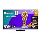 Hisense 55" U7 Mini-LED ULED 4K UHD Best Premium Gaming Google Smart TV (55U75QG, 2025 Model) - QLED, Native 165Hz, VRR 288, Up to 3000 Nits, HDR10+, Dolby Vision IQ · Atmos, IMAX Enhanced, 2.1.2 Ch