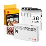 KODAK Mini 2 Retro 2x3 Portable Photo Printer, 4PASS, 38 Sheets, White