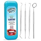 Dental Duty Dental Tools, Dental Pick for Teeth Cleaning Tools – Plaque Remover for Teeth with Teeth Cleaning Kit - Stainless Steel Dental Mirror for Teeth, Scraper and Scaler, (Aqua)