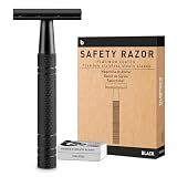 Matte Black Safety Razors for Men and Women, Reusable Single Blade Razor
