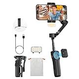 hohem iSteady X3 Upgraded New Gimbal Stabilizer for iPhone with Detachable Remote Control, 3-Axis Foldable Phone Gimbal, Fill Light, Extendable Rod & Tripod for Video Recording, Travel Vlogging