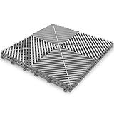 50PCS|15.7"x15.7" Garage Flooring Tiles, Non-Slip Interlocking Plastic Garage Floor Mat, Garage Organization & Garage Storage, Vented Pattern(Grey)