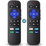 2Pcs Replacement Remote Control Compatible for Roku TV, Universal Remote Fit for Hisense/Onn/TCL/Sharp/Element/Philips/Hitachi/JVC/RCA/Insignia/Sanyo/LG RokuSeries Smart TVs (Not for RokuStick & Box)
