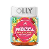 OLLY Essential Prenatal Gummy Multivitamin, Folic Acid, Vitamin D, Omega 3 DHA, Supports Healthy Growth and Brain Development, Citrus Berry - 84 Count