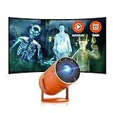 AAXA HP Halloween Projector (2025 Upgraded) for Haunted Windows, Auto-Start, Holographic Projections, Short Throw, HD 1080P, Portable Projector with 8 Pre-Loaded Hologram Movies, Built-in Speaker