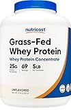 Nutricost Grass-Fed Whey Protein Concentrate (Unflavored) 5LBS - Undenatured, Non-GMO, Gluten Free
