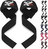 BEAST RAGE Lifting Wrist Straps for Weightlifting, Straps Gym Grip Power Workouts Lifting Straps Padded Cotton Men Women Wrap Lift, Deadlift Bodybuilding Weight Lifting Exercise Straps (Black)