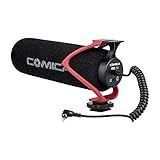 Comica CVM-V30 LITE Video Microphone,Super-Cardioid Condenser On-Camera Shotgun Microphone for Canon Nikon Sony Panasonic DSLR Cameras,Mic for iPhone Android Smartphone with 3.5mm Jack(Red)