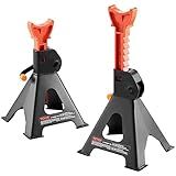 VEVOR Jack Stands, 3 Ton (6,000 lbs) Capacity Car Jack Stands, 10.8-16.3 inch Adjustable Height, for lifting SUV, Pickup Truck, Car and UTV/ATV, Red, 1 Pair