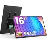 FLYTOCCA Portable Monitor, 16 Inch 1200P FHD, Horizontal and Vertical with Kickstand, Plug&Play, Built-in Speakers, Ultra-Thin Zero Frame,Travel Monitor for Laptop with Premium Smart Cover