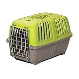 MidWest Homes for Pets Spree Travel Carrier – Hard-Sided Dog & Cat Carrier, Small Pet Travel Crate with Handle, Ventilated Design, Easy Assembly, 22-Inch, Green