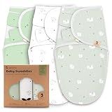 Sweety Fox 3-Pack Organic Baby Swaddles - Swaddles for Newborns, Infant 0-3 Months, Baby Girls, Boys, Soft & Snug Newborn Nursery Swaddling Blankets (Squirrel)