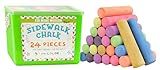 Kid Made Modern Non Toxic Sidewalk Chalk Bucket (24 Count) - Washable Colored Chalk Bulk Set for Kids and Toddlers Outdoor Games