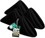 Utopia Home [24 Pack, Black] Cloth Napkins 17x17 Inches, 100% Polyester Dinner Napkins with Hemmed Edges, Washable Napkins Ideal for Parties, Weddings and Dinners