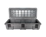 Overland Vehicle Systems 40100021 Dark Gray 117 QT Dry Box Storage with Drain and Bottle Opener | Waterproof Seal | Heavy-Duty Latches and Nylon Handles | Keeps Gear Safe, Dry and Organized