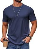 COOFANDY Men's T Shirts Short Sleeve Soft Crew Neck Tee Shirts Casual Summer Daily Basic Tops Navy