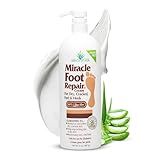 Miracle Foot Repair Cream (32 oz) Repairs Dry Cracked Heels and Feet, 60% Pure UltraAloe Moisturizes, Softens, and Repairs