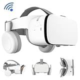 VR Headset, Virtual Reality Glasses for Adults Kids Play 3D Movies Video Games Foldable VR Goggles w/Bluetooth Headphones for Phone Compatible with iPhone 16 15 14 13 12 Pro Samsung Galaxy S22 S21