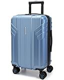 BAGSMART Expandable Carry On Luggage 22x14x9 Airline Approved, 1OO% PC Lightweight Hard Shell Suitcase, 20 Inch Travel Luggage with Spinner Wheels, Waterproof Rolling Suitcase,Blue