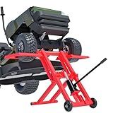 Riding Mower Lift,500 lbs Capacity Lawn Mower Lift Jack with Hydraulic Jack,Foldable Design for Zero Turn Mower Lift and Garden Tractors, Red