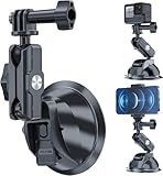 TELESIN Suction Cup Car Mount with Phone Holder, Windshield Window Dashboard Boats Vehicle Attach for DJI Action 6 5 Pro Action 4 3 GoPro Max Mini Hero 13 12 11 10 9 Insta360 X5 X4 X3 Ace Pro Pocket 3
