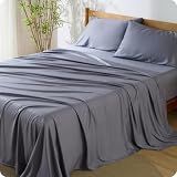 Bedsure PureWoven 100% Rayon Derived from Bamboo, King Size Sheets Set
