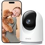 GNCC Indoor Security Camera, 2K Cameras for Home Security with Motion Detection, Baby/Pet Camera with Phone App, Night Vision, 2-Way Audio, TF/Cloud Storage, Works with Alexa & Google Home, 2.4G WiFi