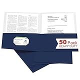 Zzrywuty 50 Packs Two Pocket File Folders with Business Card Slot,Textured Paper,Letter Size,Holds 100 Plus Sheets for School,Office,Business,Royal Blue