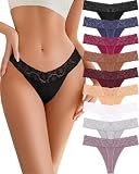 READY TO LOVE Cotton Underwear Women 9 Pack Soft Lace Thongs Sexy Lingerie