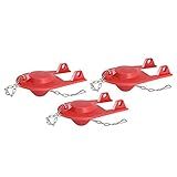 Korky Korky-2001TP 2001TP Universal Toilet Tank Flapper (3 Pack) -Easy to Install-Long Lasting All Rubber Seal-Made in USA, Red, 3 Count