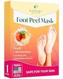 PLANTIFIQUE Foot Peeling Mask, Dermatologically Tested - 1 Pair, Peach | Repairs Heels & Removes Dry Dead Skin for Baby Soft Feet - Exfoliating Peel Foot Mask for Dry Cracked Feet