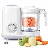 AMZBABYCHEF Baby Food Maker, 4 in 1 Baby Food Processor and Steamer, Puree Blender, Multifunctional Baby Puree Maker, Dishwasher Safe (White)